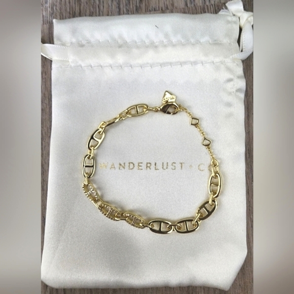 Wanderlust + Co Multi Link Anchor 14K Gold Vermeil Chain Bracelet New With Tags - Picture 6 of 11